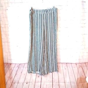 Apt9‎ Woman's Wide Leg Black&White Stripped Pull on Pants XL